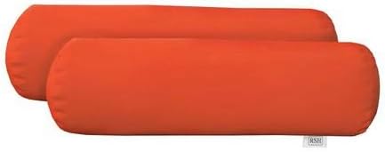RSH Décor Sunbrella Jumbo Neck Roll Bolster Pillows – Set of 2 | 24” x 8” | Outdoor Throw Pillows for Patio Furniture, Porch, Deck, or Poolside Chairs | Waterproof & Fade-Resistant | Canvas White