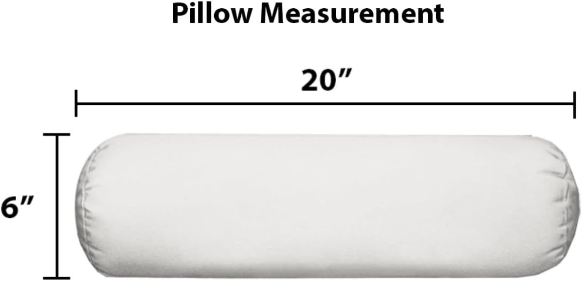 RSH Décor Neck Roll Bolster Pillows – Set of 4 | 20” x 6” | Outdoor Throw Pillows for Patio Furniture, Porch, Deck, or Poolside Chairs | Water & Fade-Resistant | Navy & White Stripe