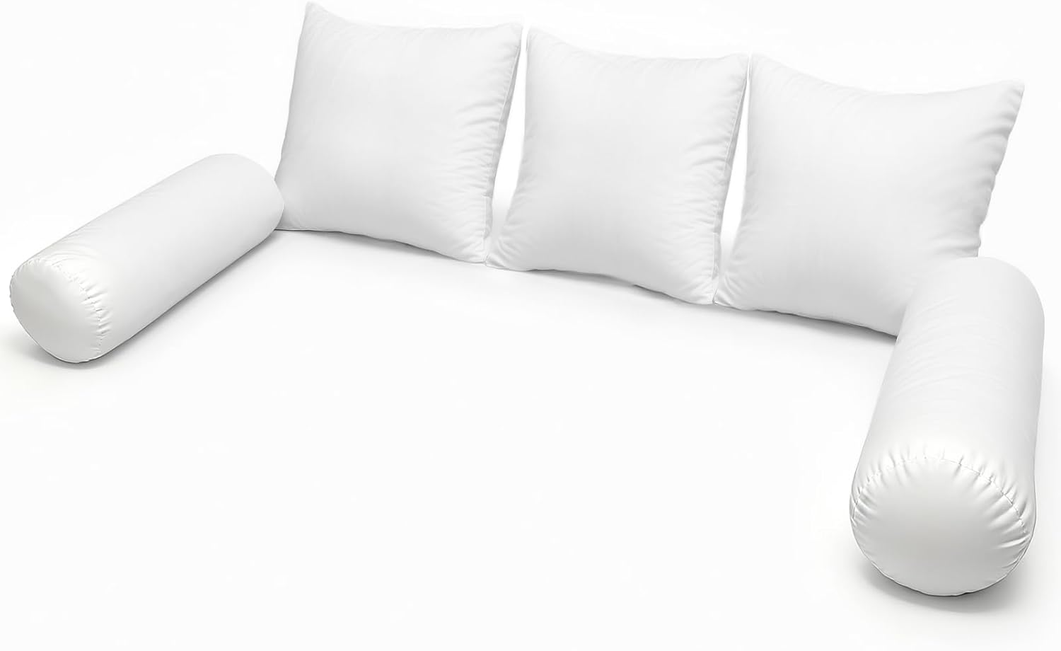 Twin Size Bolster & Back Pillow Inserts Replacement Set with 3D Cotton Filling,Bolster Cushions for Outdoor or Indoor Twin Daybed,Insert ONLY