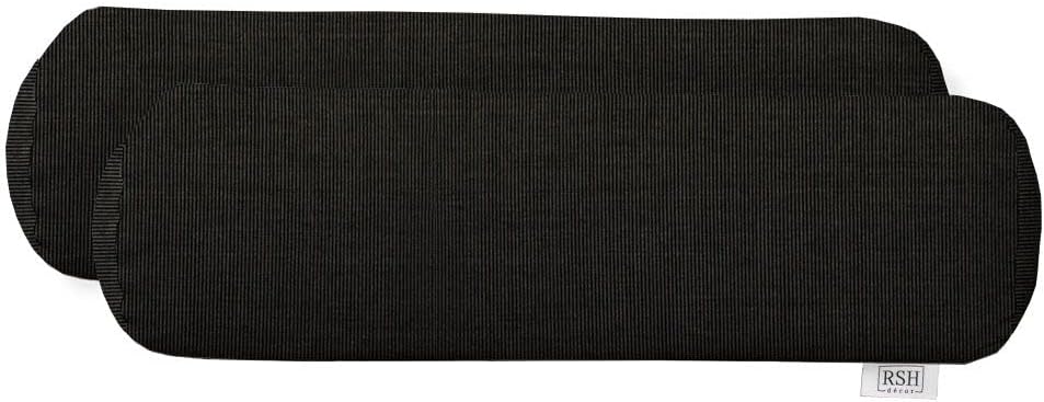 RSH Décor Sunbrella Jumbo Neck Roll Bolster Pillows – Set of 2 | 24” x 8” | Outdoor Throw Pillows for Patio Furniture, Porch, Deck, or Poolside Chairs | Waterproof & Fade-Resistant | Canvas White