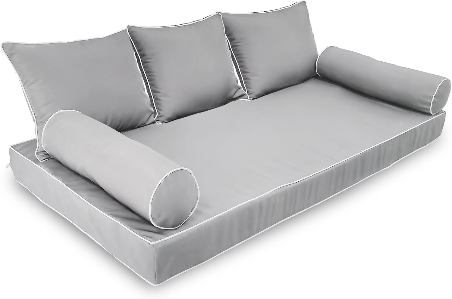 Twin Size Porch Swing Bed Cushion Cover,Waterproof Outdoor Twin Mattress Cover for Daybed,Outdoor Daybed Cushion Bolster Pillow Fitted Sheet Cover,Only Cover (Aqua Leala, 75 * 39 * 6in)