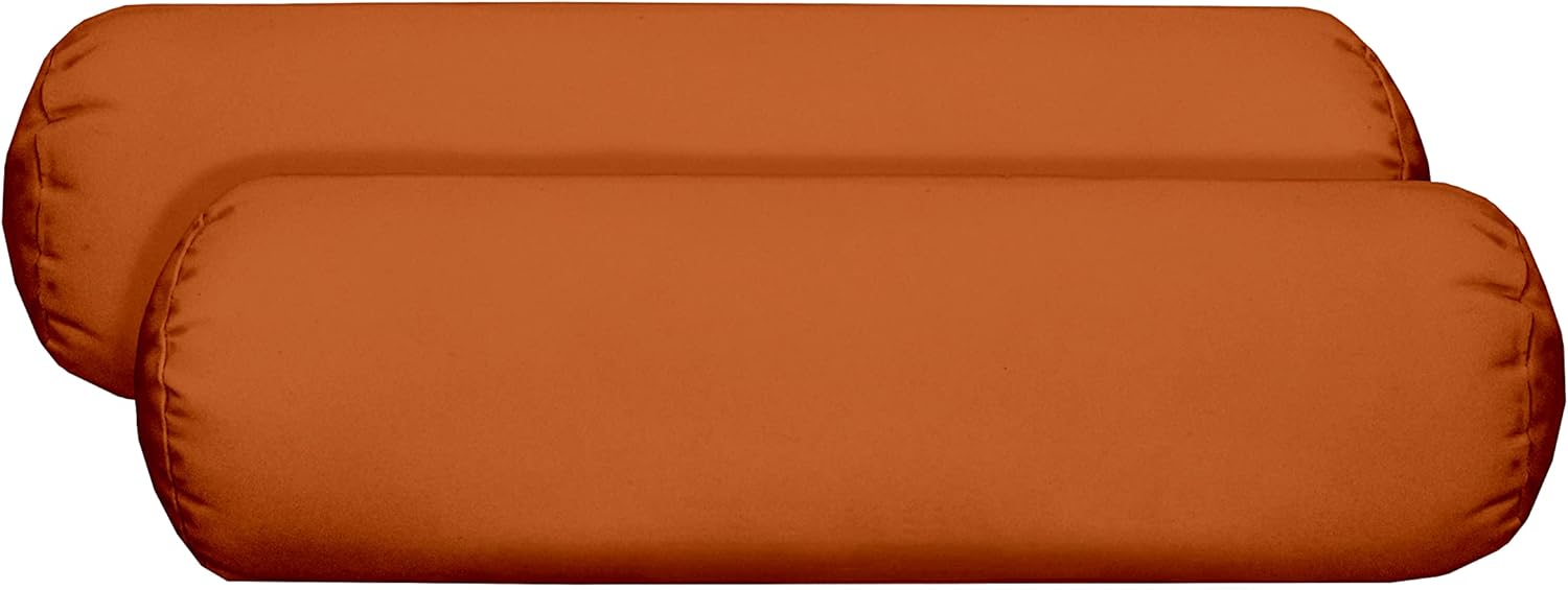 RSH Décor Sunbrella Jumbo Neck Roll Bolster Pillows – Set of 2 | 24” x 8” | Outdoor Throw Pillows for Patio Furniture, Porch, Deck, or Poolside Chairs | Waterproof & Fade-Resistant | Canvas White
