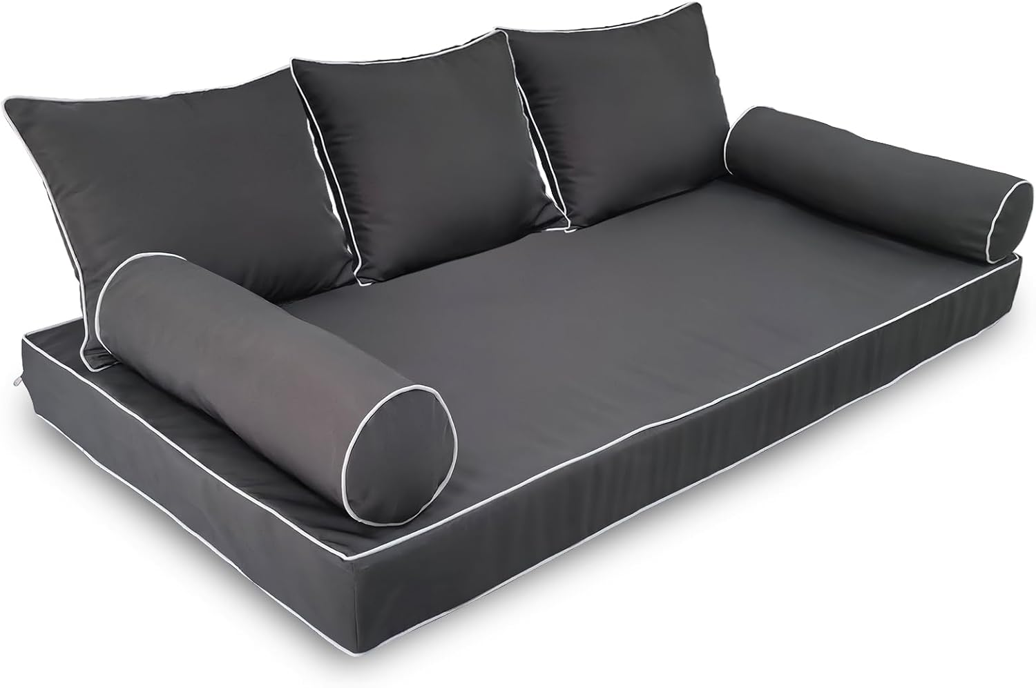 Twin Size Porch Swing Bed Cushion Cover,Waterproof Outdoor Twin Mattress Cover for Daybed,Outdoor Daybed Cushion Bolster Pillow Fitted Sheet Cover,Only Cover (Aqua Leala, 75 * 39 * 6in)