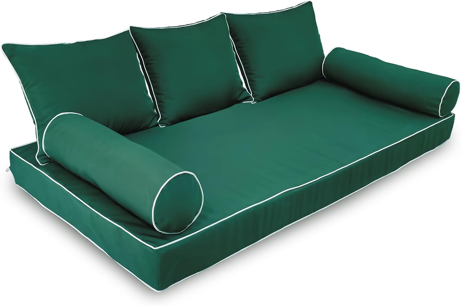 Twin Size Porch Swing Bed Cushion Cover,Waterproof Outdoor Twin Mattress Cover for Daybed,Outdoor Daybed Cushion Bolster Pillow Fitted Sheet Cover,Only Cover (Aqua Leala, 75 * 39 * 6in)