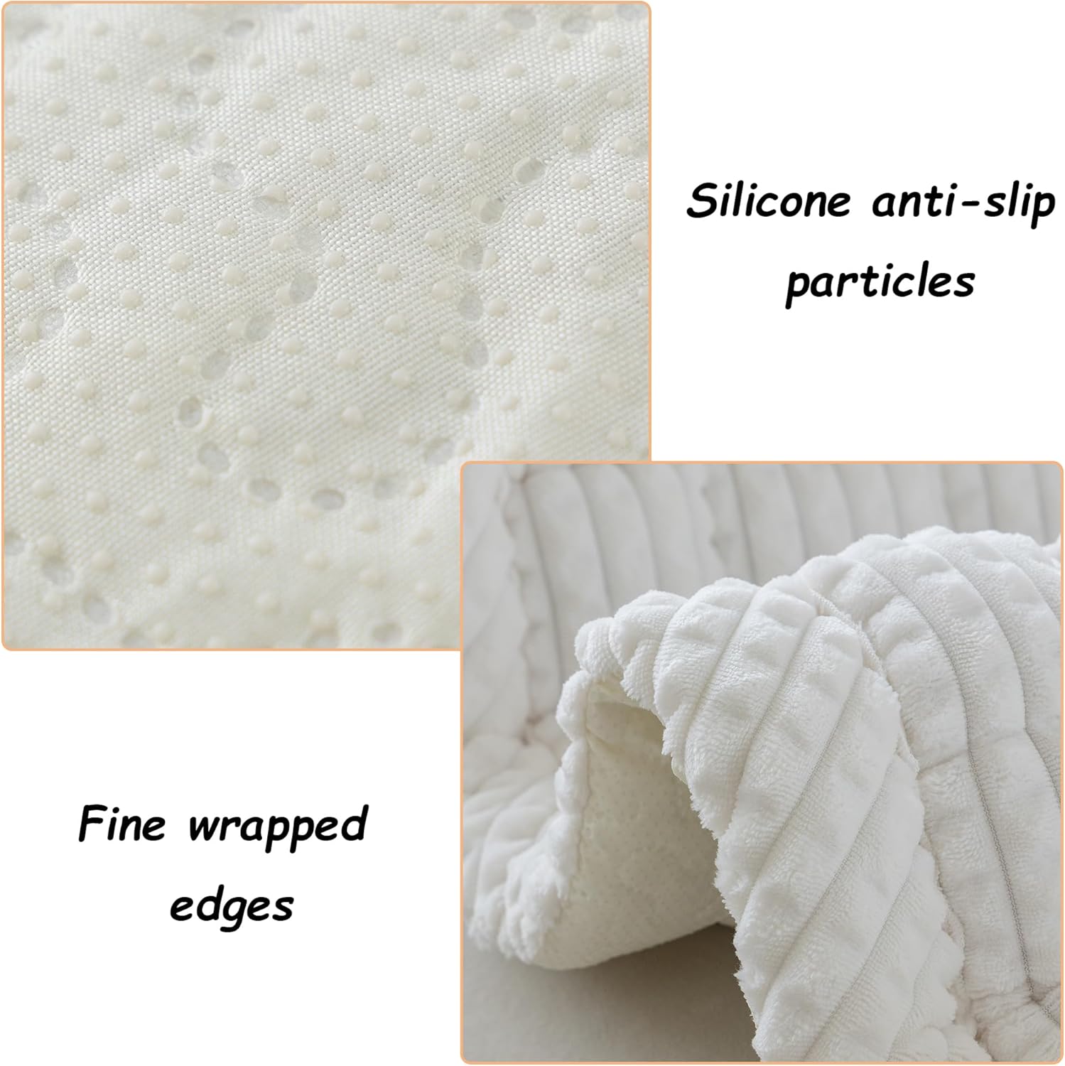 Couch Cover for Dogs Washable, Fuzzy Pet Cover for Sofa, Covers for 3 Cushion Couch Pet Friendly, Non Slip Dog Bed Mat Blanket (White, 27.6x82.7 inch)
