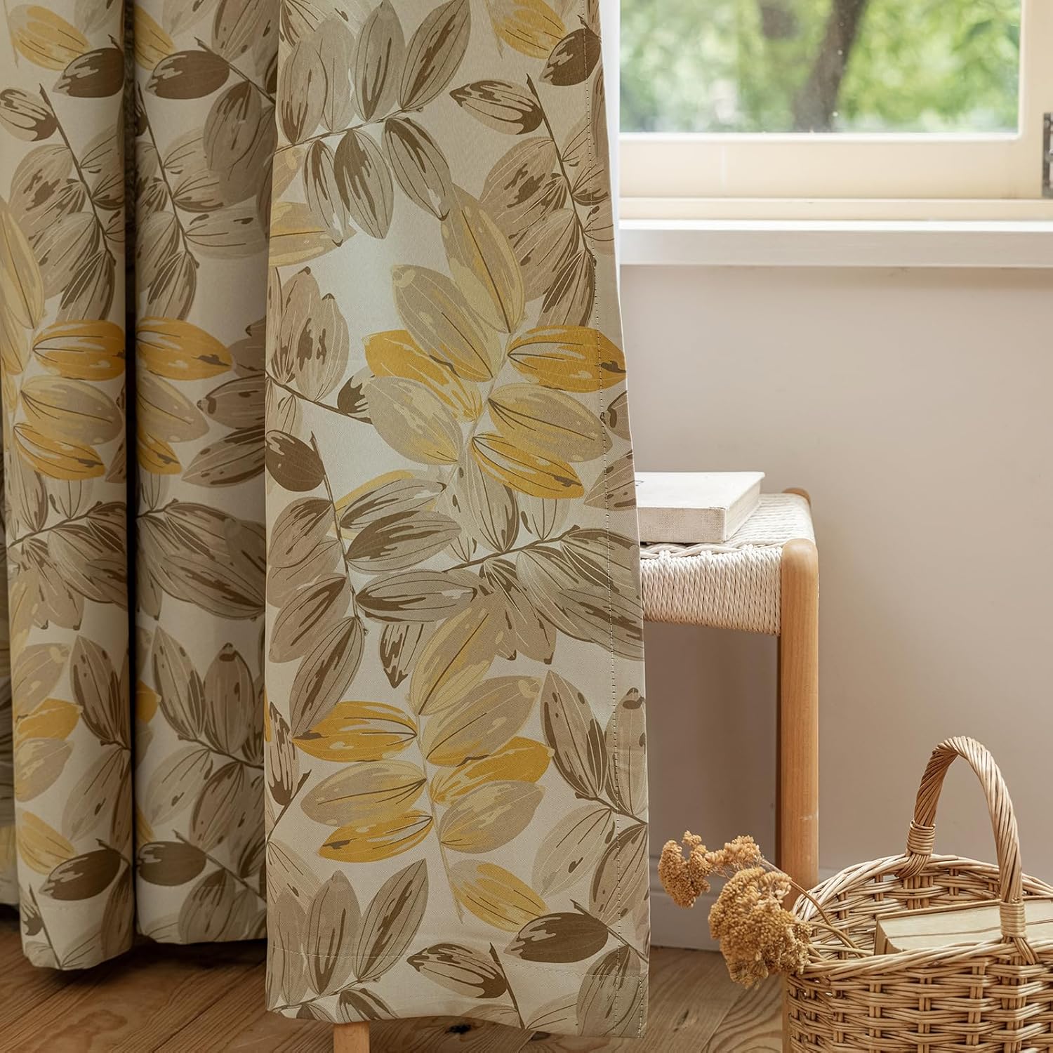 Floral Curtains for Bedroom Pattern Dark Green Vintage Painting Flower Blackout Window Drapes Room Darkening for Living Room 84 inches Long 2 Panels