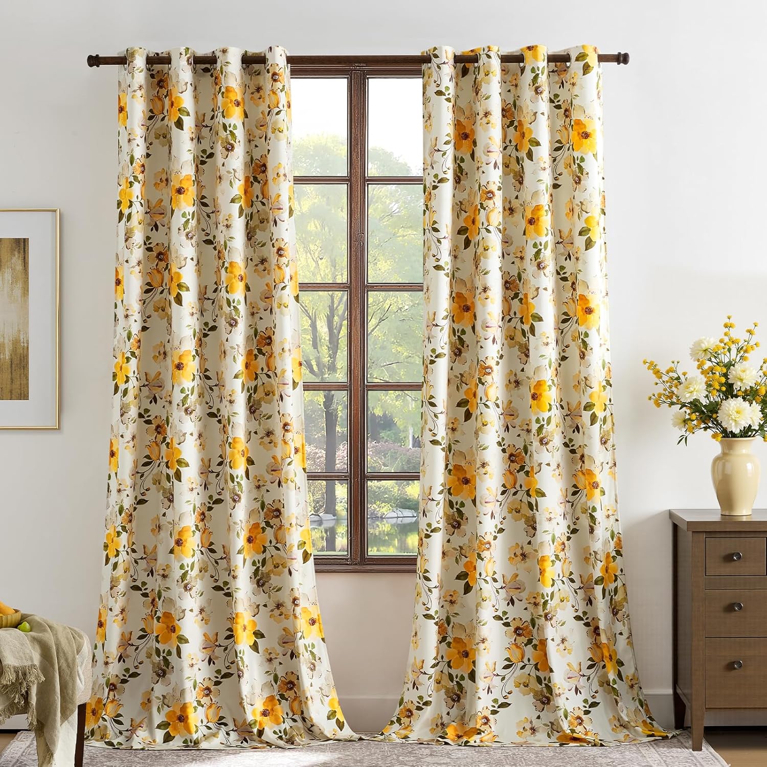 Pink Floral Curtains 84 Inch for Girl Bedroom Velvet Curtain Drapes with Whimsical Botanical Flower Pattern Aesthetic Anthropologie Modern Farmhouse Room Darkening Living Room Window Curtains,2 Panels