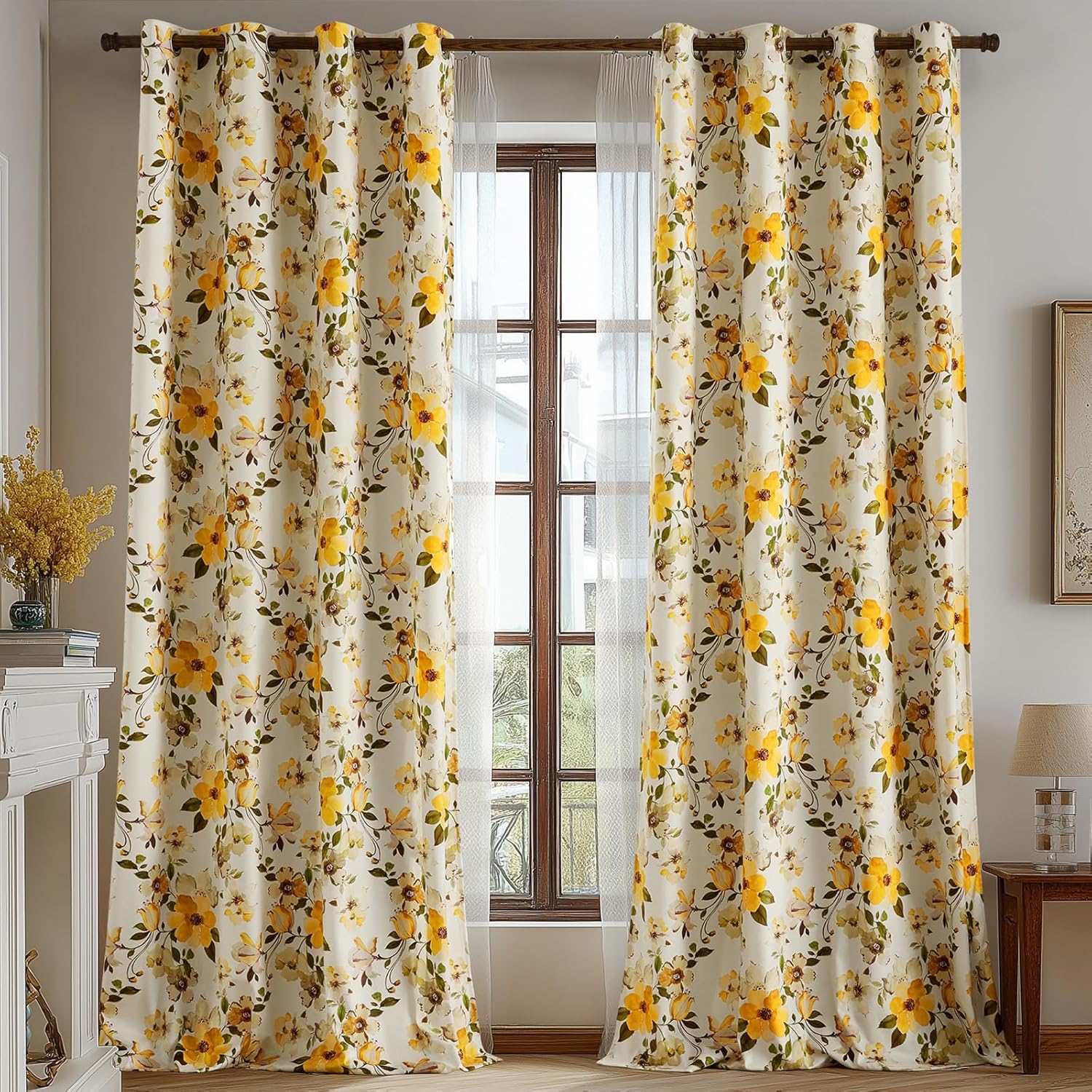 Pink Floral Curtains 84 Inch for Girl Bedroom Velvet Curtain Drapes with Whimsical Botanical Flower Pattern Aesthetic Anthropologie Modern Farmhouse Room Darkening Living Room Window Curtains,2 Panels