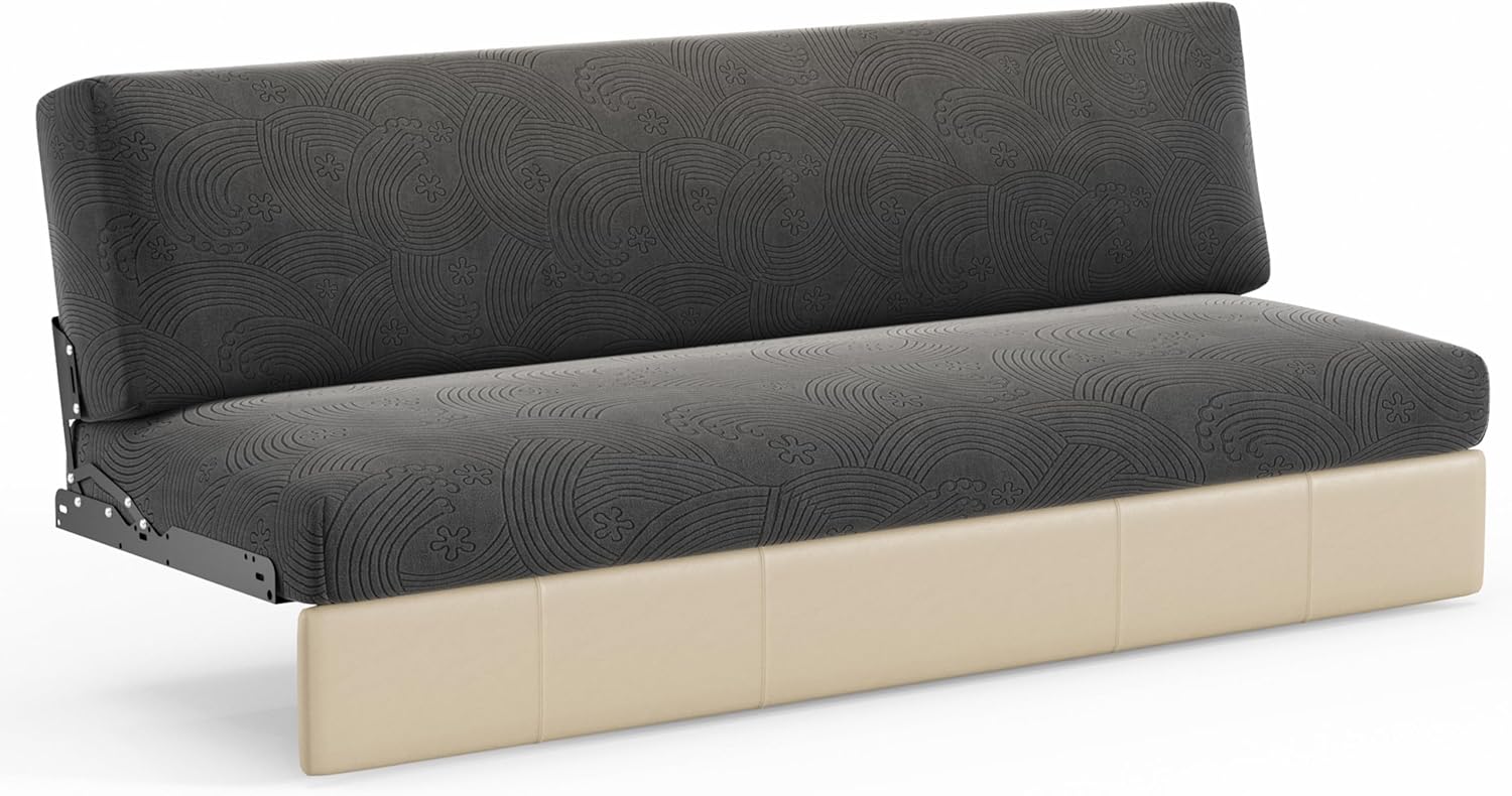 Hudson Comfort RV Couch Covers for Sofa Bed – 2-Piece Backrest and Seat Covers Ideal for Jackknife – Camper Slip Covers for RV Furniture – Super Stretchable Fabric with 1cm Elastic (Chocolate)