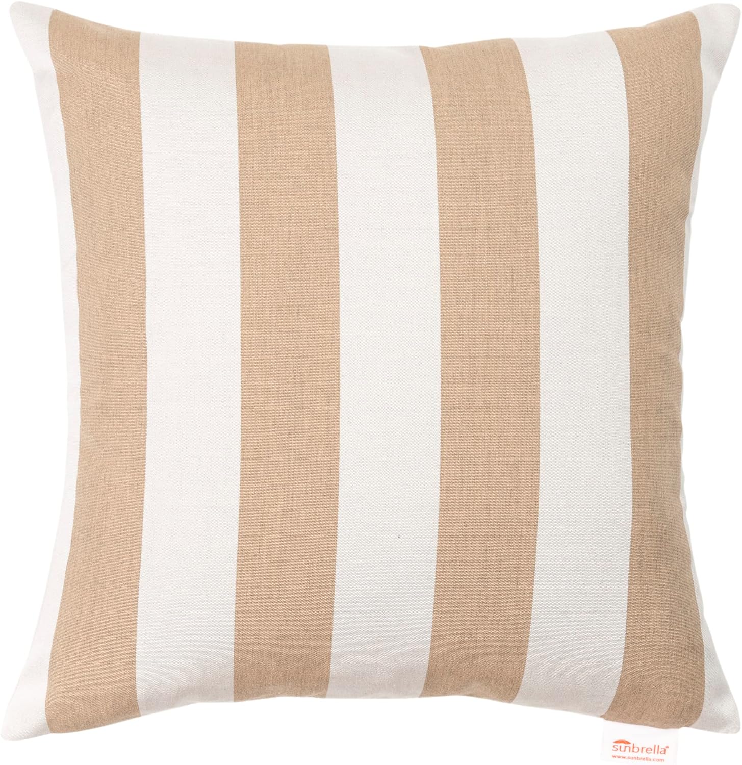 Austin Horn Classics Sunbrella Maxim Heather Beige Cabana Stripe Zippered Neck Roll Bolster (Set of 2)