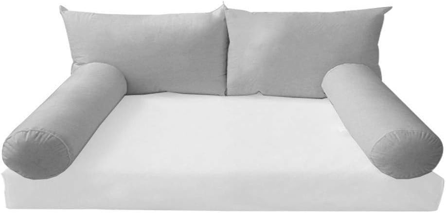 Prolinemax Style 2 Twin Size Pillow & Bolster Cushion Polyester Fiberfill Inserts for Outdoor Indoor Daybed Porch Swing Bed | Insert ONLY |