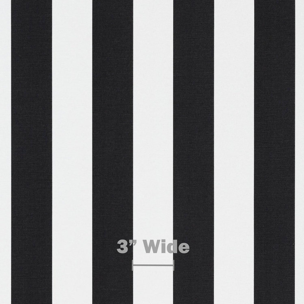 Neck Roll & Lumbar Pillows – 4 Set | 20” x 6” 20" x 12" | Indoor Outdoor Pillow for Patio, Porch, Beachhouse Decor, Lounge Chair | UV & Fade-Resistant| Black White Stripe